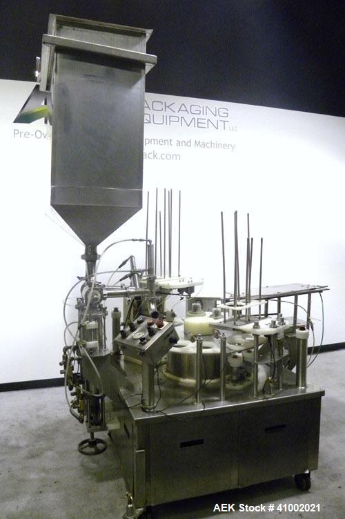 Used Pryor Packaging Machinery 2 Head Rotary Cup Filler and Lidder, Model 51190