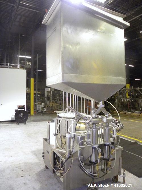 Used Pryor Packaging Machinery 2 Head Rotary Cup Filler and Lidder, Model 51190
