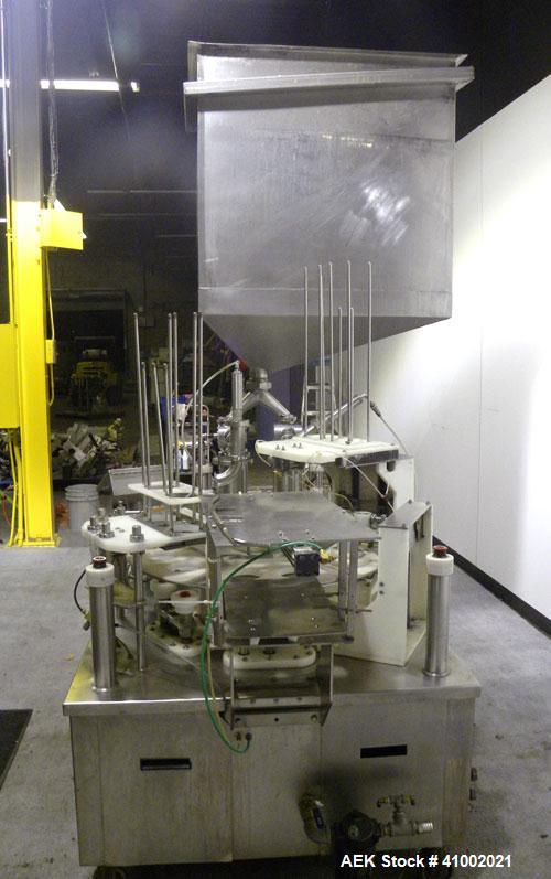 Used Pryor Packaging Machinery 2 Head Rotary Cup Filler and Lidder, Model 51190