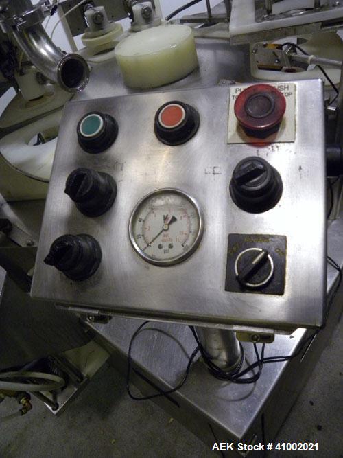 Used Pryor Packaging Machinery 2 Head Rotary Cup Filler and Lidder, Model 51190