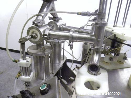 Used Pryor Packaging Machinery 2 Head Rotary Cup Filler and Lidder, Model 51190