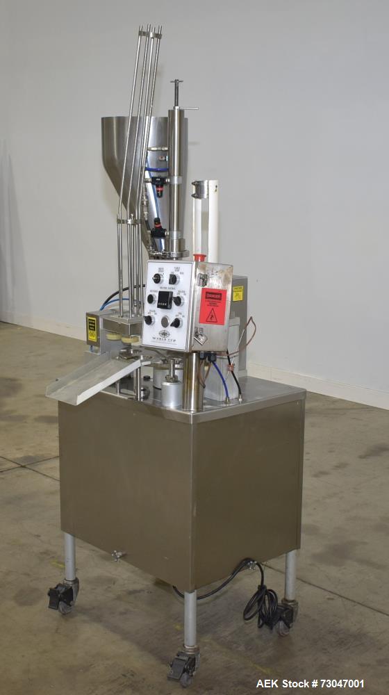 Used- World Cup Rotary Cup Filling Machine, Model #8-12. 8 Stations. Hopper capacity 2.5 Gallons, 11.25" diameter. Originall...