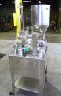 Used Autoprod (Oystar) Model 2000 Fil-N-Seal Rotary Cup Filler and Heat Sealer. Filler for thin liquids only water like product. Capable of speeds up to 60 cpm. Cup size range: diameter 1