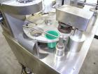 Used Autoprod (Oystar) Model 2000 Fil-N-Seal Rotary Cup Filler and Heat Sealer. Filler for thin liquids only water like product. Capable of speeds up to 60 cpm. Cup size range: diameter 1