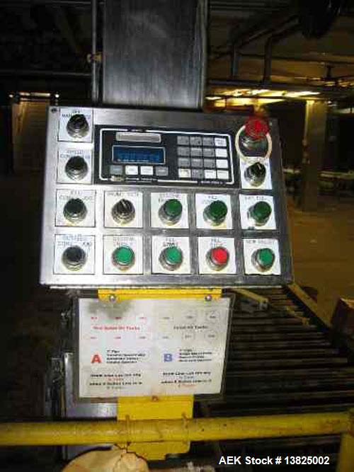 Used Drum filling line designed to fill 4 drums on a pallet. PLC controlled pallet transfer system, room for 2 pallets staging, 1 pallet filling and 3 full pallets. All automatic indexing. Filling st...