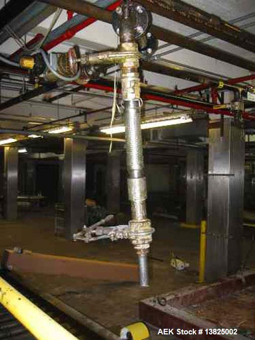 Used-Drum filling line designed to fill 4 drums on a pallet. PLC controlled pallet transfer system, room for 2 pallets stagi...