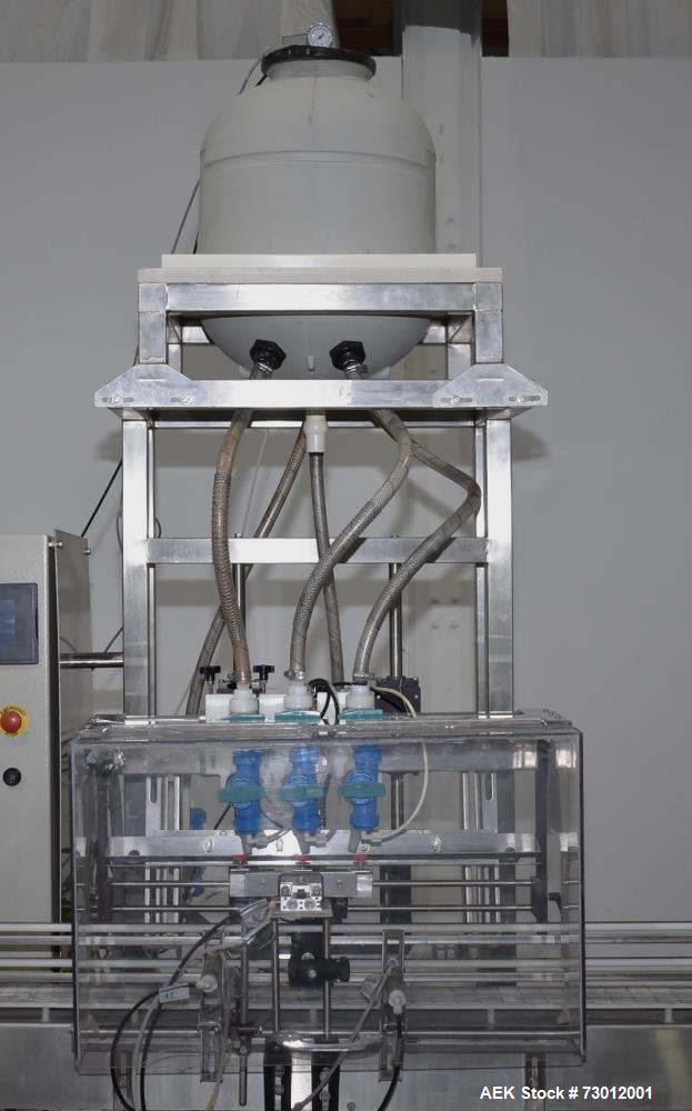 Used EPAK Inline Automatic Filler - 3 Heads, Pressure Gravity System