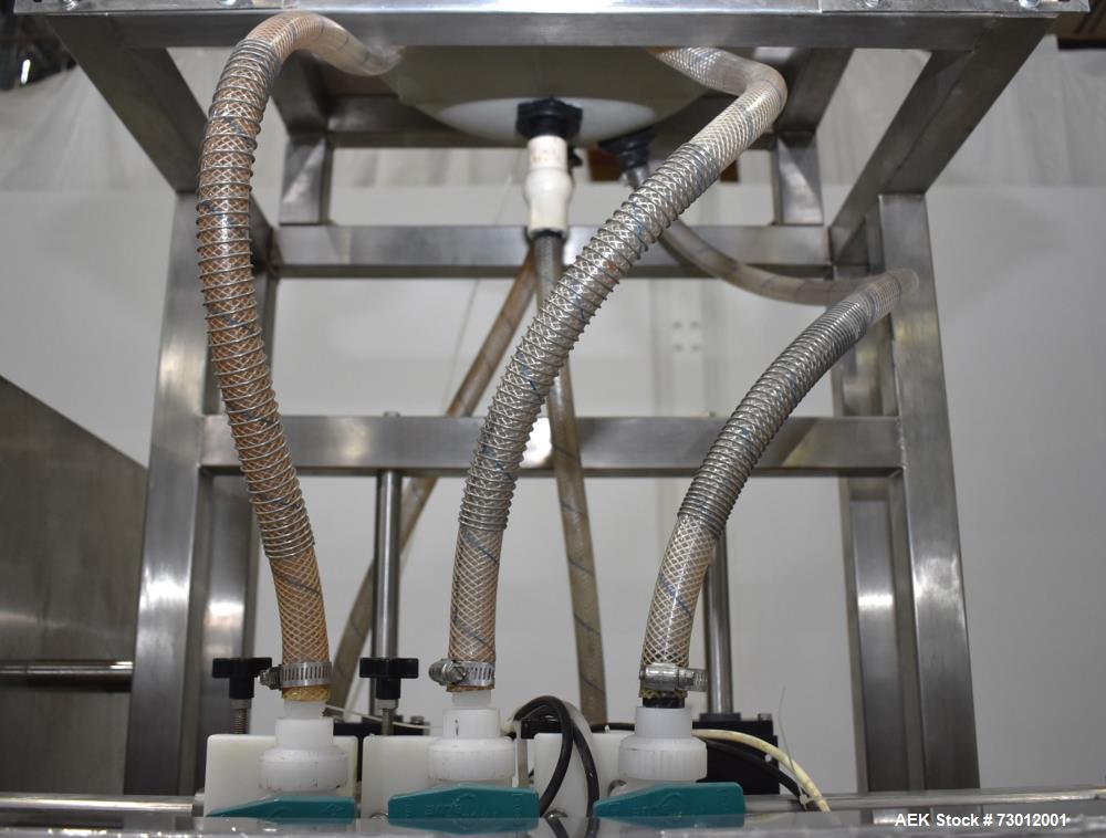 Used EPAK Inline Automatic Filler - 3 Heads, Pressure Gravity System