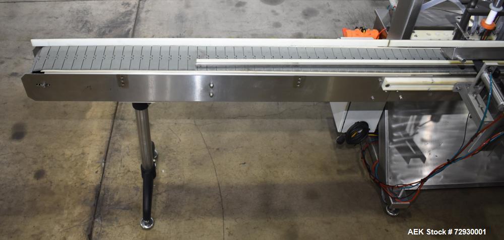 Used Accutek APOF Series Automatic Pressure 6 Head Overflow Filler, Model APOF-6. (6) Stainless steel nozzles, 4.5" x 5/8" diameter. Filling speed of up to 60 CPM. Viscosity range of 2,000 cps (Centi...