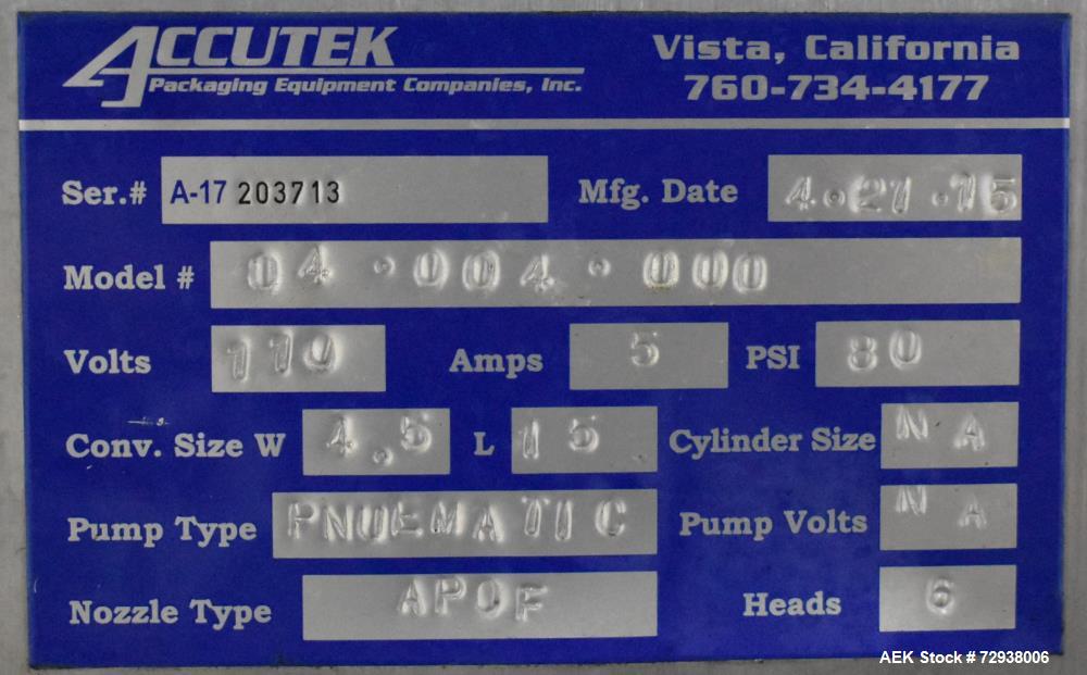 Accutek APOF Automatic Six Head Pressure Overflow Filler