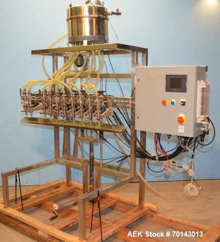 Used ELF Model TG8 10-Head Inline Pressure Gravity Filler
