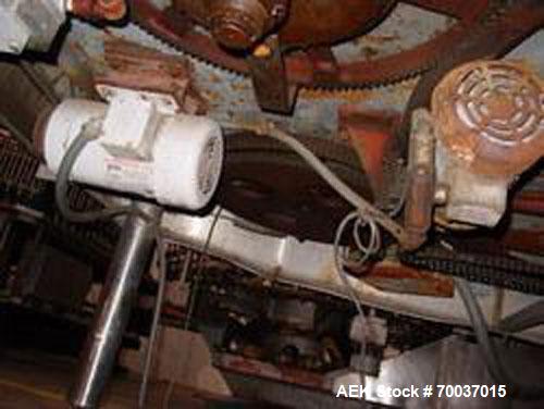 Used Federal 24 Valve Rotary Gallon Gravity Filler. Includes change parts for 64 oz round PET and 1 gallon rectangular PVC bottles. 38mm valves. Includes CIP ring. Right to left bottle flow. Electric...