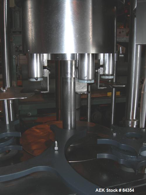 Used- Federal Rotary Gravity Filler, Model GWS3/155R1092, 304 Stainless Steel. (15) 1" diameter nozzles on approximate 7-1/2...