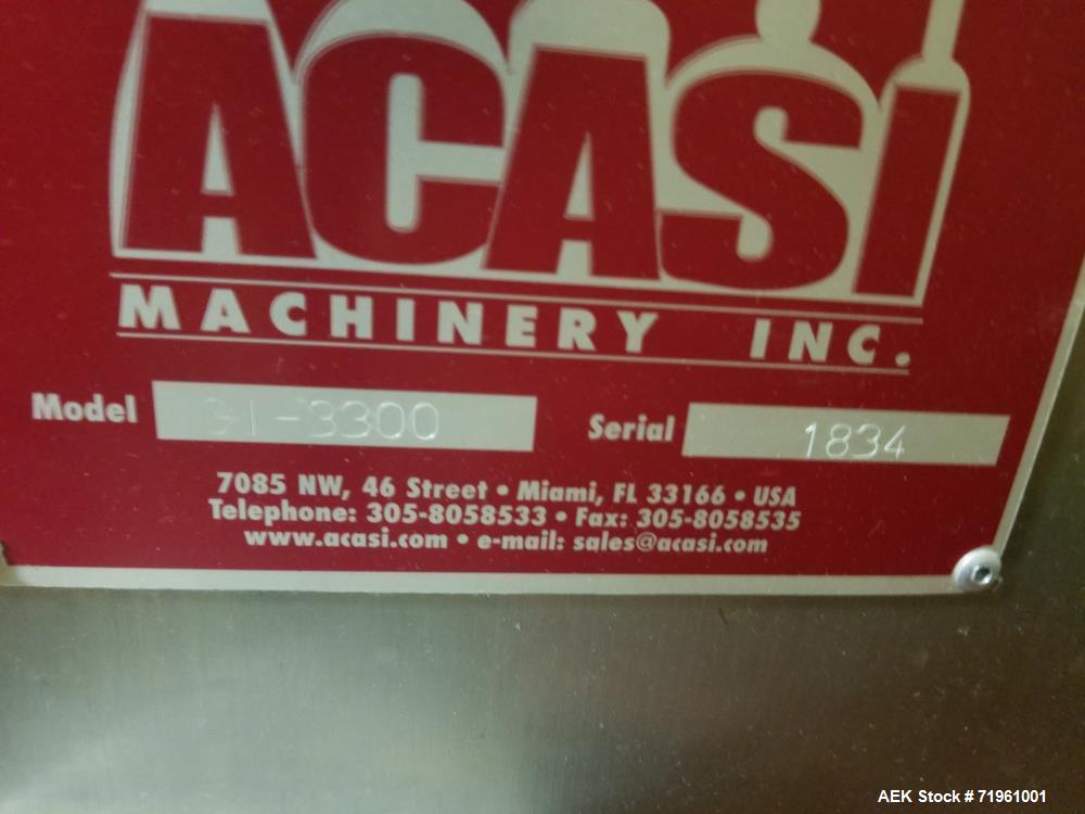 Used Acasi Pressure Overflow Bottle Filler, Model GI 3300.