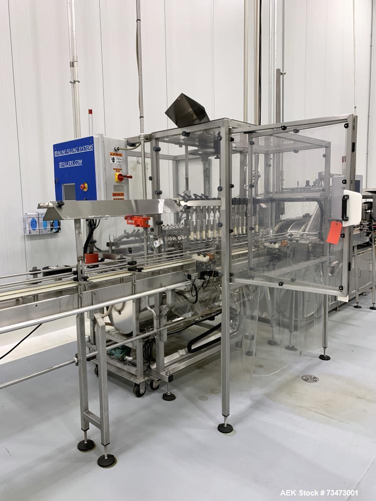 Used Inline Filling Systems 14-Head Automatic Inline Pressure Filler