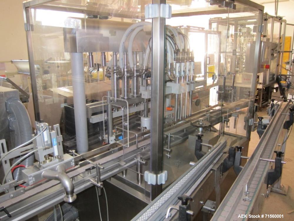 Used Kugler Fully Automatic Filling Machine Type Linofill. Controlled up to 30 cycles / min. The effective capacity depends on the packaging, dosing, Füllstellenanzahl and the product quality. Proces...