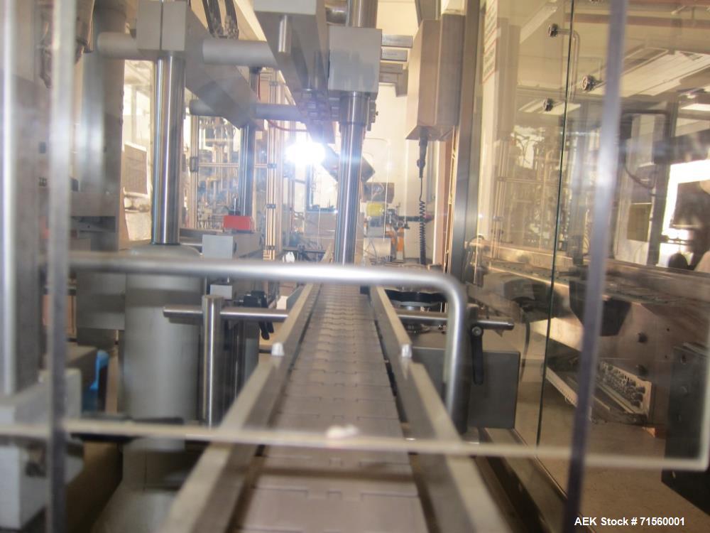 Used Kugler Fully Automatic Filling Machine Type Linofill. Controlled up to 30 cycles / min. The effective capacity depends on the packaging, dosing, Füllstellenanzahl and the product quality. Proces...