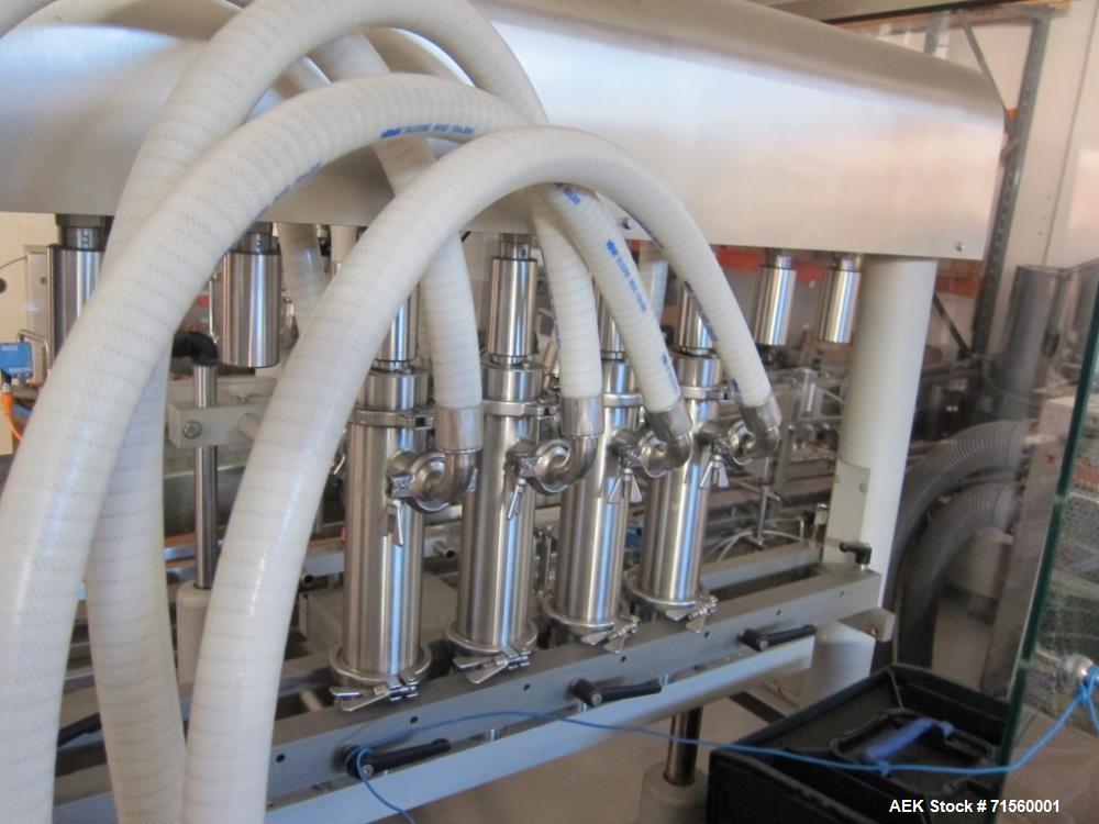 Used Kugler Fully Automatic Filling Machine Type Linofill. Controlled up to 30 cycles / min. The effective capacity depends on the packaging, dosing, Füllstellenanzahl and the product quality. Proces...