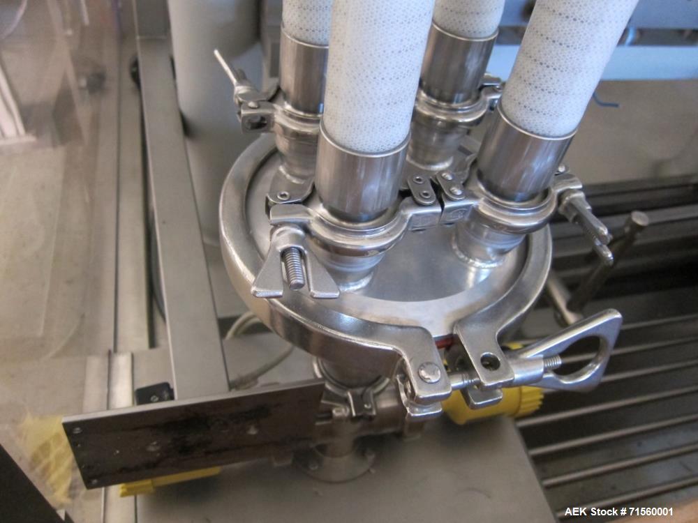 Used Kugler Fully Automatic Filling Machine Type Linofill. Controlled up to 30 cycles / min. The effective capacity depends on the packaging, dosing, Füllstellenanzahl and the product quality. Proces...