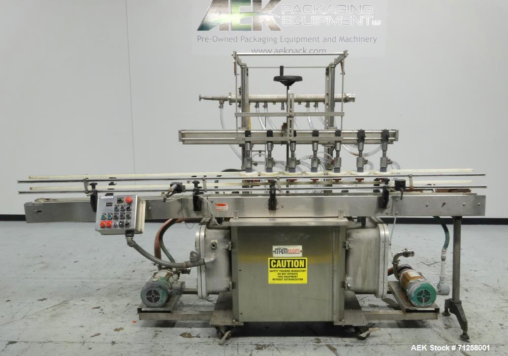 Used MRM Model GRC-A Straight Line Pressure Overflow Liquid Filler