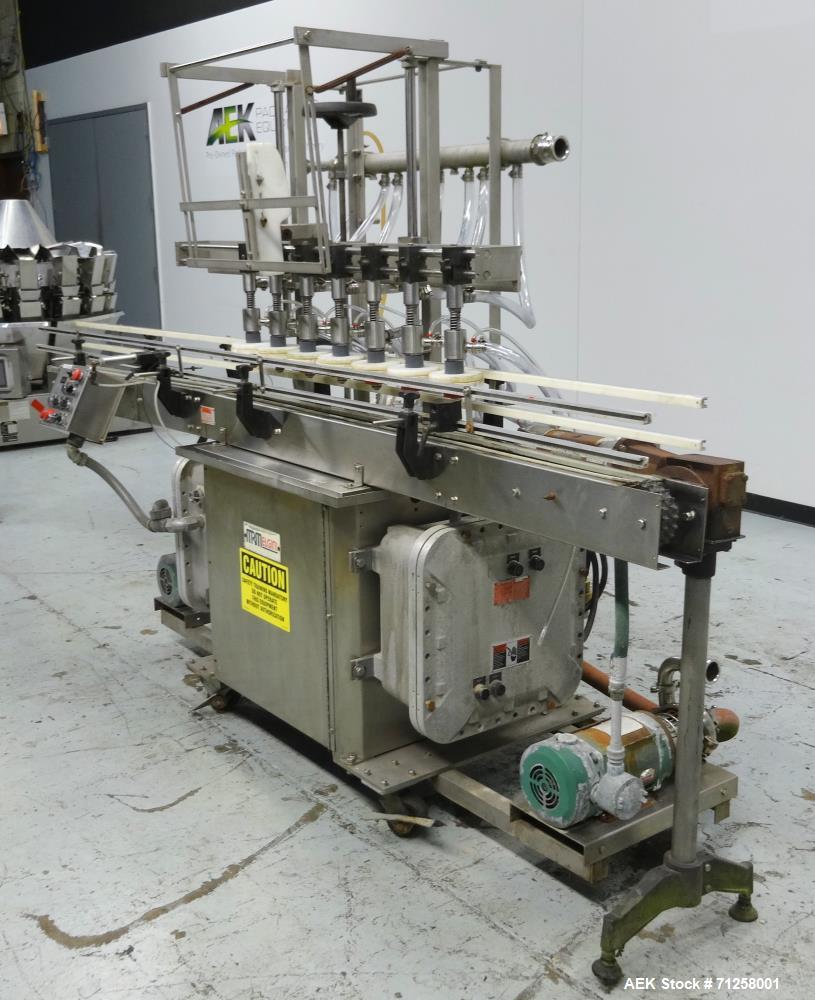 Used MRM Model GRC-A Straight Line Pressure Overflow Liquid Filler