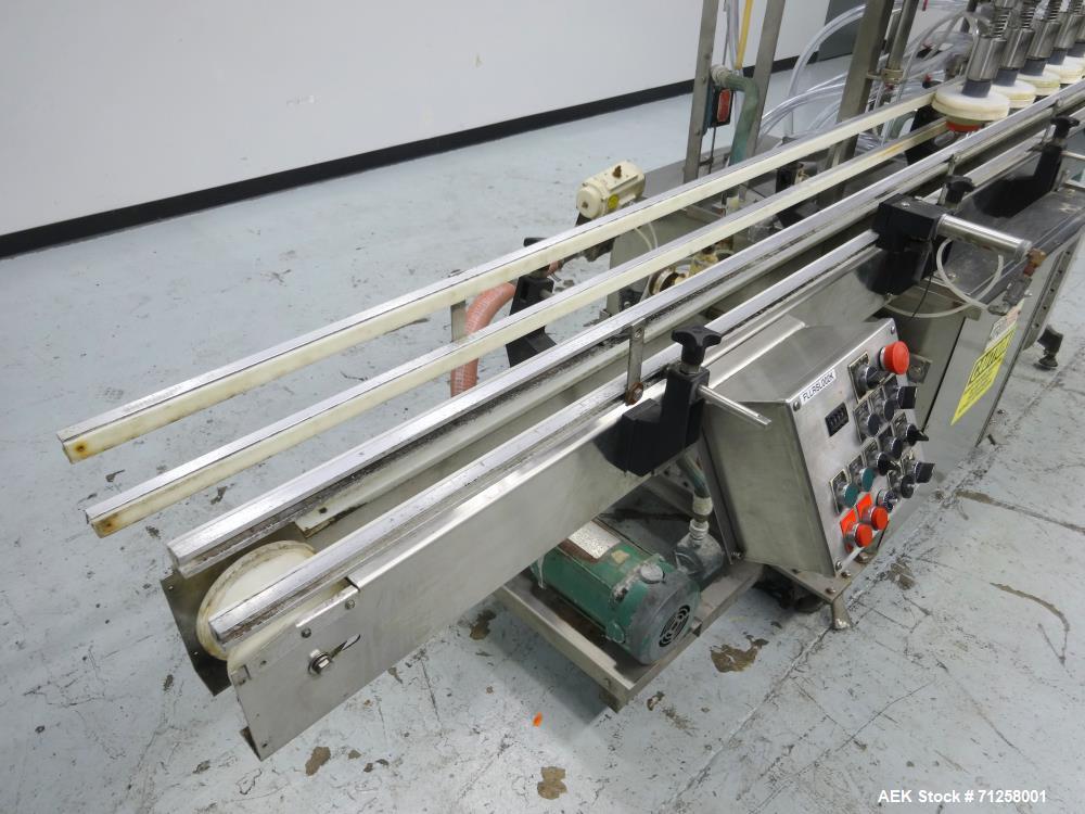 Used MRM Model GRC-A Straight Line Pressure Overflow Liquid Filler