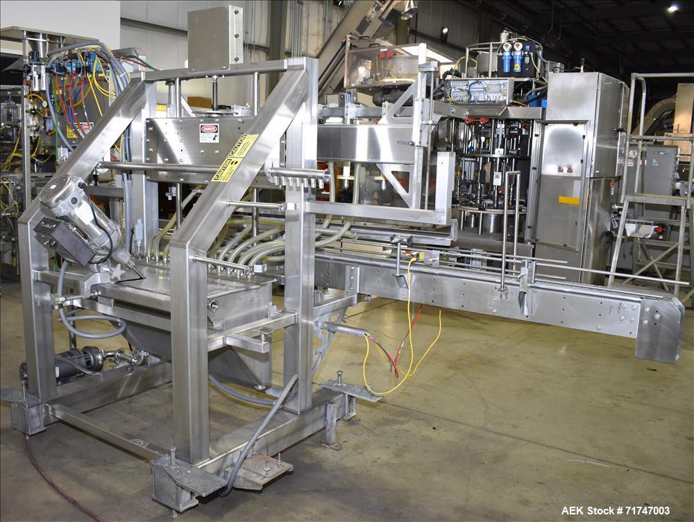 Used Pack West Monarch Filler-12V-PS 6-Head Inline Gravity Overflow Filler