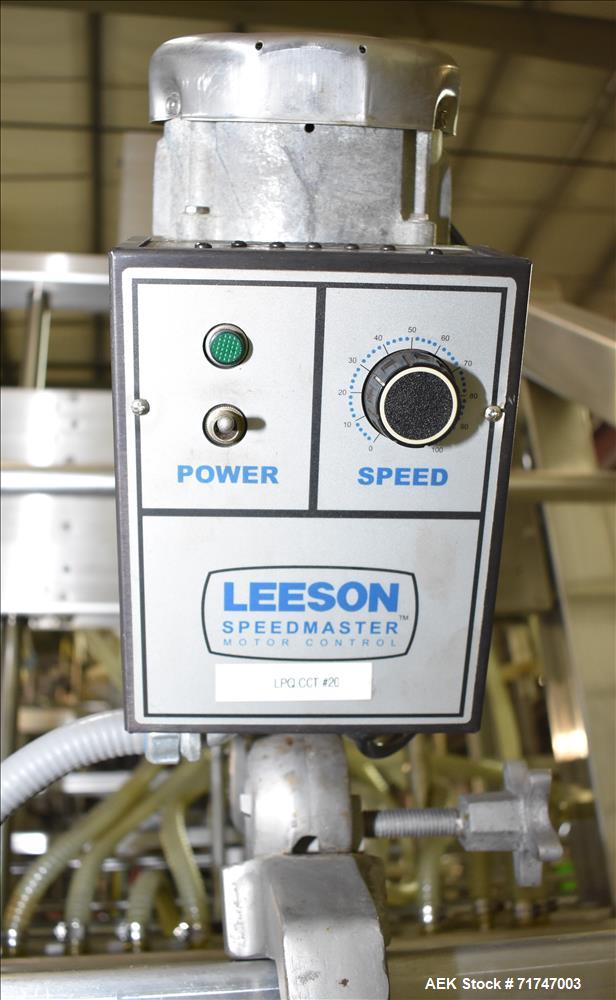 Used Pack West Monarch Filler-12V-PS 6-Head Inline Gravity Overflow Filler