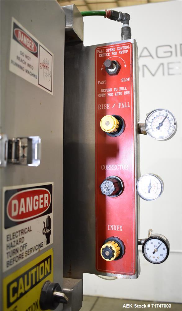 Used Pack West Monarch Filler-12V-PS 6-Head Inline Gravity Overflow Filler