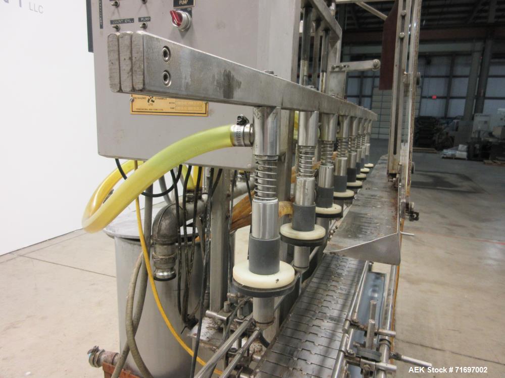 Used Packaging Dynamics Model SLA-10 Inline Pressure Overflow Liquid Filler