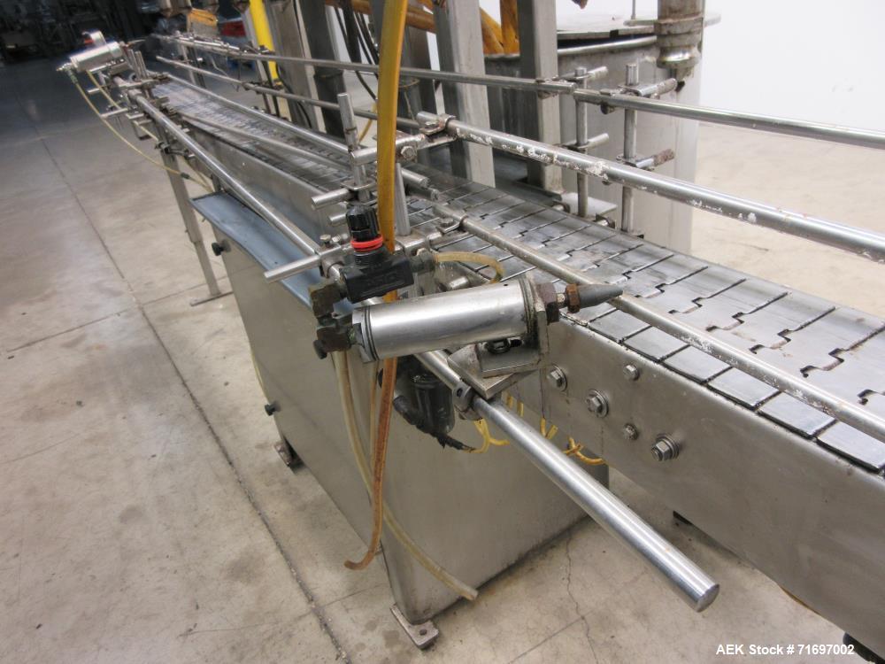 Used Packaging Dynamics Model SLA-10 Inline Pressure Overflow Liquid Filler