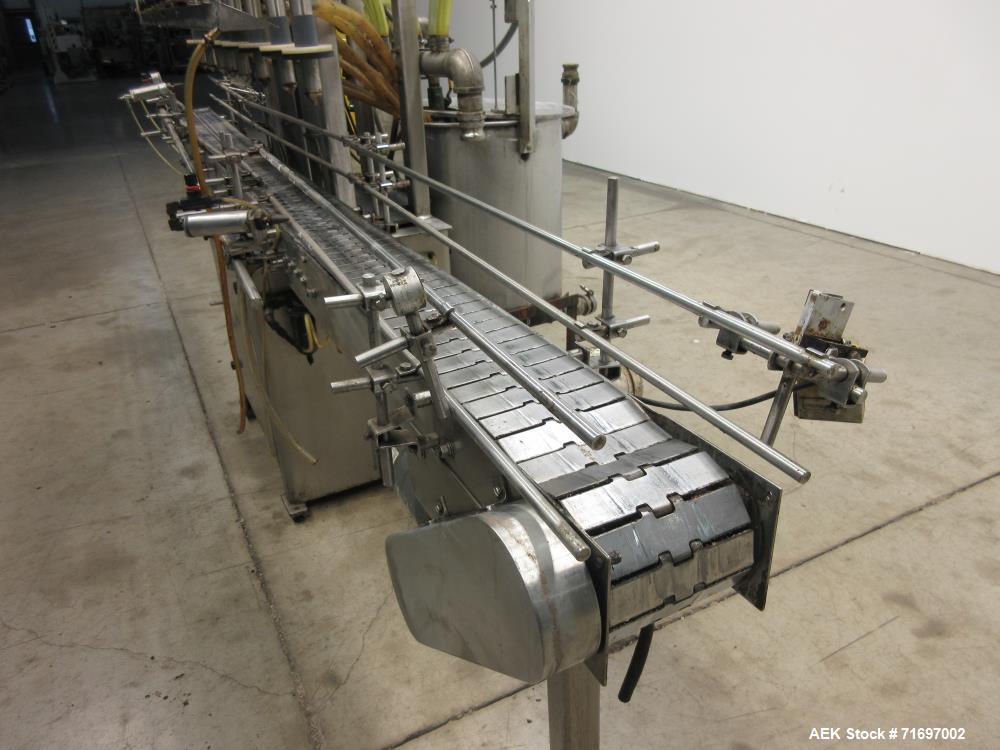 Used Packaging Dynamics Model SLA-10 Inline Pressure Overflow Liquid Filler