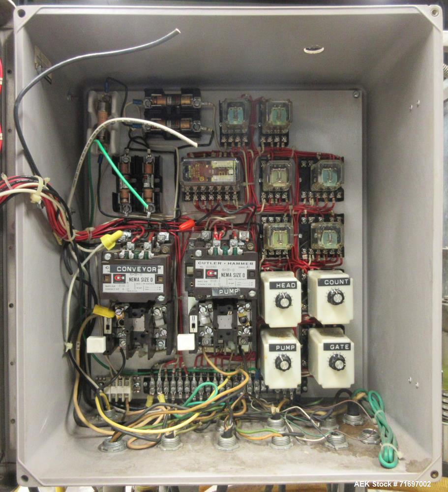 Used Packaging Dynamics Model SLA-10 Inline Pressure Overflow Liquid Filler