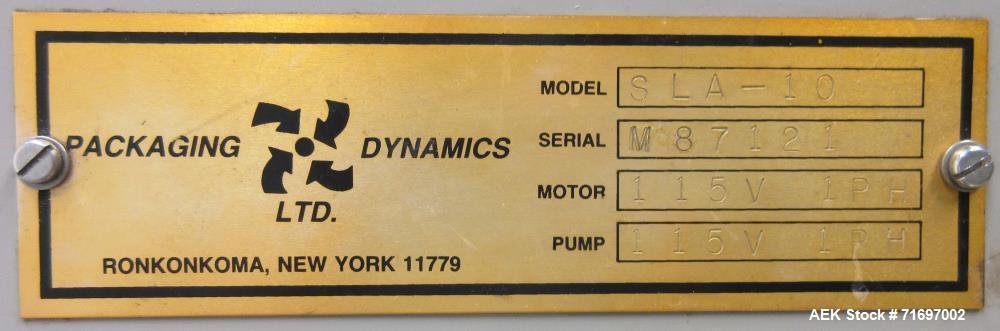 Used Packaging Dynamics Model SLA-10 Inline Pressure Overflow Liquid Filler