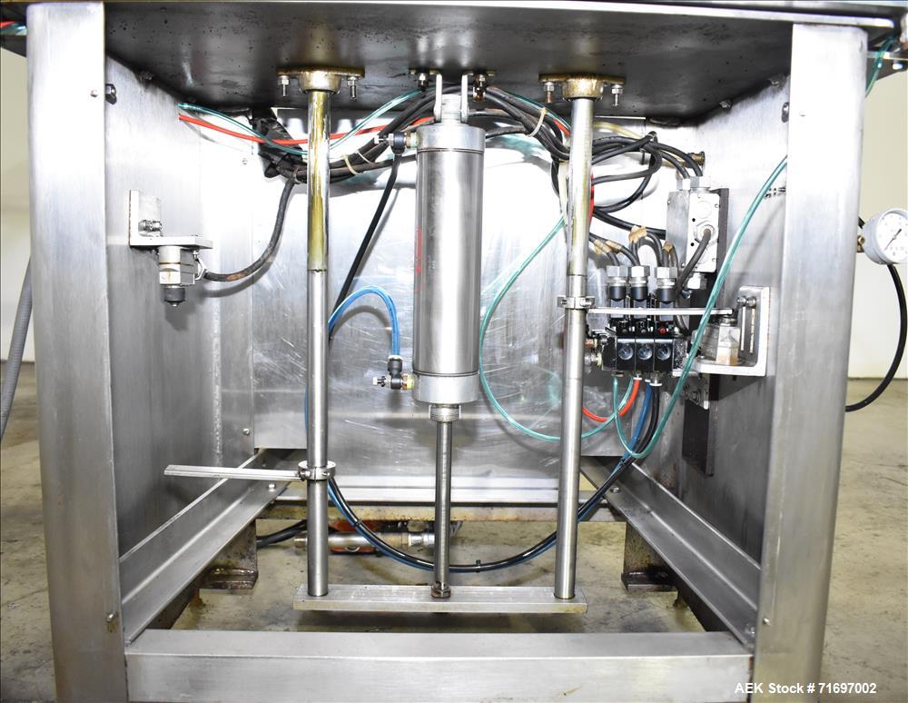 Used- Packaging Dynamics Model SLA-10 Inline Pressure Overflow Liquid Filler