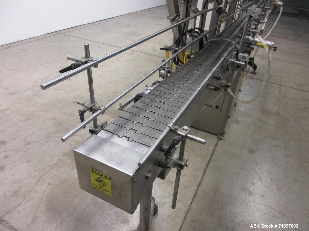 Used Packaging Dynamics Model SLA-8 8-Head Inline Pressure Overflow Liquid Fill