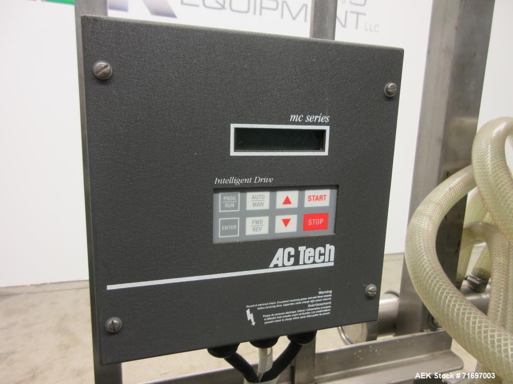 Used- Packaging Dynamics Model SLA-8 8-Head Inline Pressure Overflow Liquid Fill