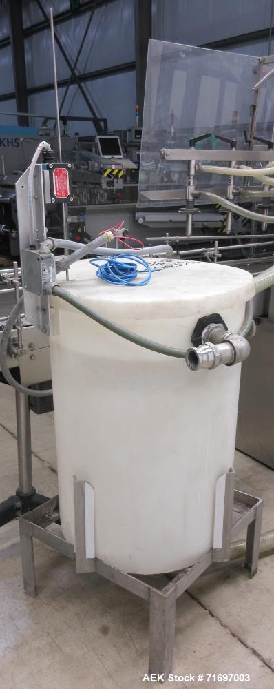 Used- Packaging Dynamics Model SLA-8 8-Head Inline Pressure Overflow Liquid Fill