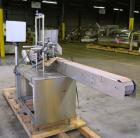 Used Accutek Auto Pinch 25 Automatic 6 Head Timed Flow Volumetric Filling Machine. Capable of speeds up to 60 BPM. Has pneumatic cylinder pin indexing, heavy duty design, 10' long 4-1/2