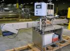Used Accutek Auto Pinch 25 Automatic 6 Head Timed Flow Volumetric Filling Machine. Capable of speeds up to 60 BPM. Has pneumatic cylinder pin indexing, heavy duty design, 10' long 4-1/2