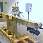 Used Accutek Auto Pinch 25 Automatic 6 Head Timed Flow Volumetric Filling Machine. Capable of speeds up to 60 BPM. Has pneumatic cylinder pin indexing, heavy duty design, 10' long 4-1/2