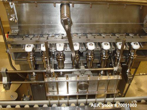 Used TL Systems/Bosch Automatic Vial Filling and Stoppering Machine. Machine is capable of speeds up to 300 vials per minute maximum, 8 head filling mechanism (rolling diaphragm style).Installed and ...