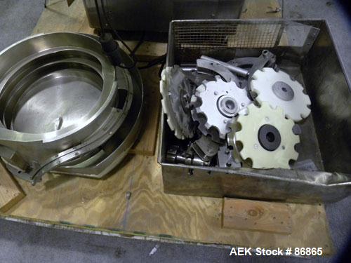 Used Chase-Logeman FS2-12 Monoblock Filler & Stopper Machine. Capable of speeds up to 60 bpm. Fill range: 0-125 ml with change parts. Vial size range: maximum diameter to 2-1/8" and up to 6" high. St...