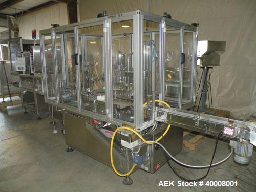 Used- Comas Monoblock Line for Fill/Plug/Cap consisting of: (1) Comas Model RS6 Monoblock Filler, Tipper and screw Capper wi...