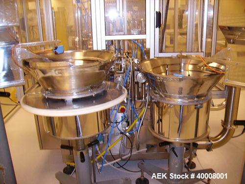 Used- Comas Monoblock Line for Fill/Plug/Cap consisting of: (1) Comas Model RS6 Monoblock Filler, Tipper and screw Capper wi...