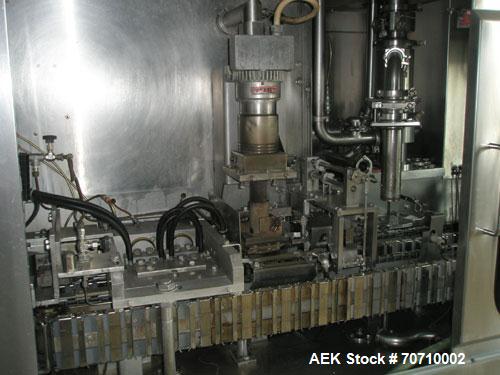 Used Elo Pak PS 30 Milk Carton Filler, gable top, maximum capacity 3000 cartons/hour, filling volume 250, 500 and 1000 ml, laminar flow, air pressure 72 psi, 3/50 hz/400V.