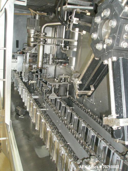 Used Elo Pak PS 30 Milk Carton Filler, gable top, maximum capacity 3000 cartons/hour, filling volume 250, 500 and 1000 ml, laminar flow, air pressure 72 psi, 3/50 hz/400V.