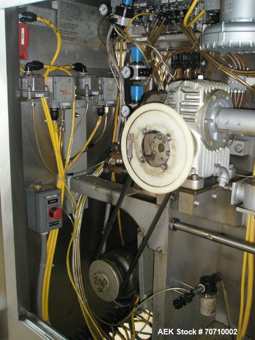 Used Elo Pak PS 30 Milk Carton Filler, gable top, maximum capacity 3000 cartons/hour, filling volume 250, 500 and 1000 ml, laminar flow, air pressure 72 psi, 3/50 hz/400V.