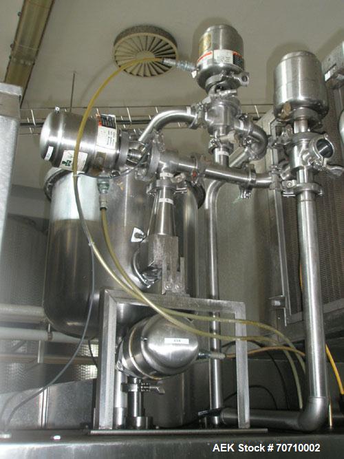 Used Elo Pak PS 30 Milk Carton Filler, gable top, maximum capacity 3000 cartons/hour, filling volume 250, 500 and 1000 ml, laminar flow, air pressure 72 psi, 3/50 hz/400V.