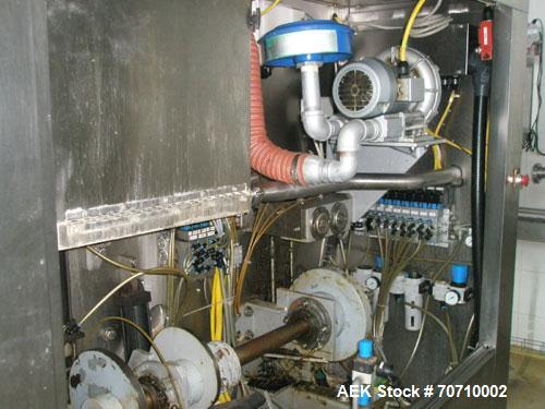 Used Elo Pak PS 30 Milk Carton Filler, gable top, maximum capacity 3000 cartons/hour, filling volume 250, 500 and 1000 ml, laminar flow, air pressure 72 psi, 3/50 hz/400V.